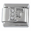 9mm Silver Letter F Charm