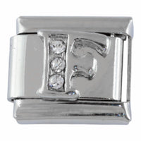 9mm Silver Letter F Charm