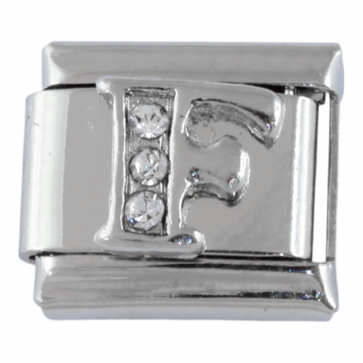 9mm Silver Letter F Charm