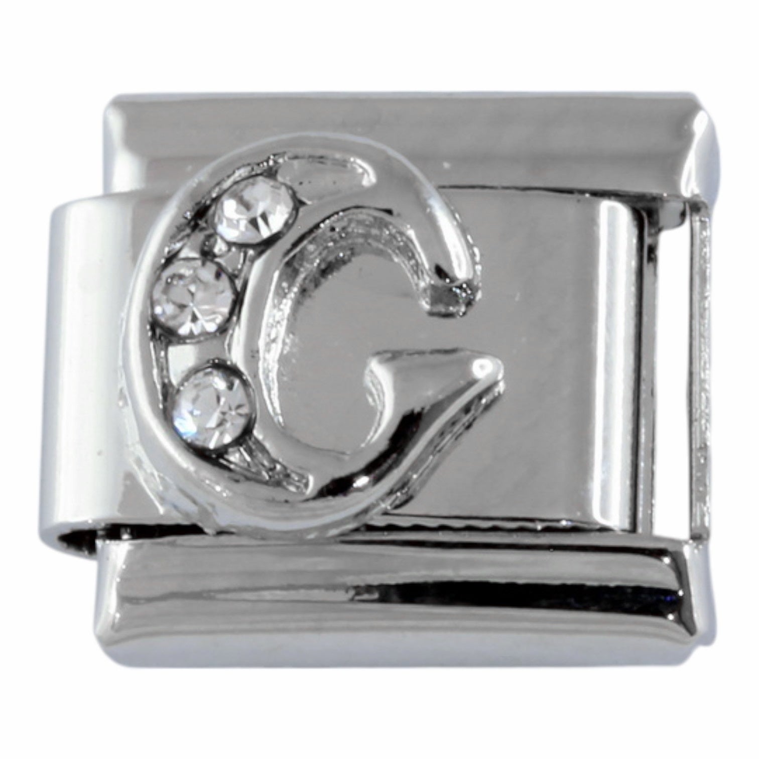 9mm Silver Letter G Charm