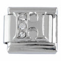 9mm Silver Letter H Charm
