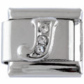 9mm Silver Letter J Charm