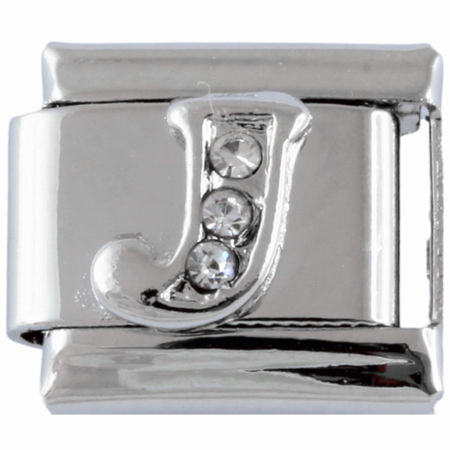 9mm Silver Letter J Charm