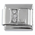 9mm Silver Letter L Charm