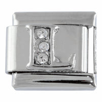 9mm Silver Letter L Charm
