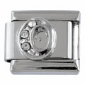9mm Silver Letter O Charm
