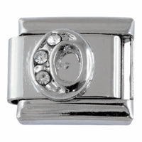 9mm Silver Letter O Charm