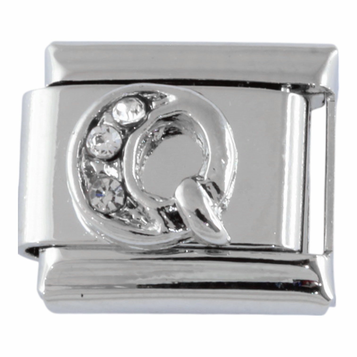 9mm Silver Letter Q Charm