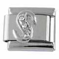 9mm Silver Letter S Charm