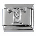 9mm Silver Letter T Charm