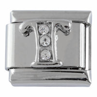 9mm Silver Letter T Charm
