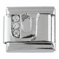 9mm Silver Letter U Charm