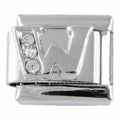 9mm Silver Letter W Charm