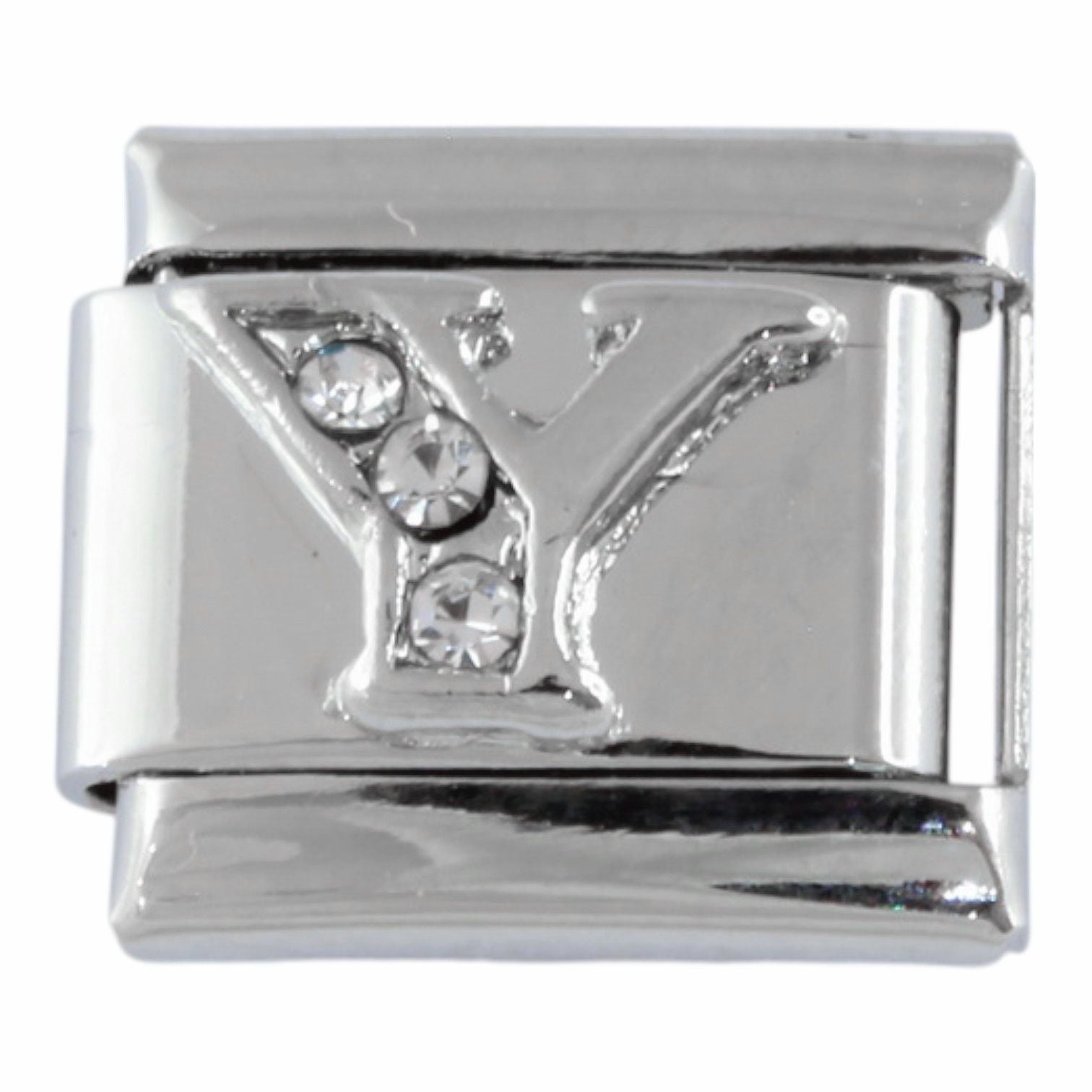 9mm Silver Letter Y Charm
