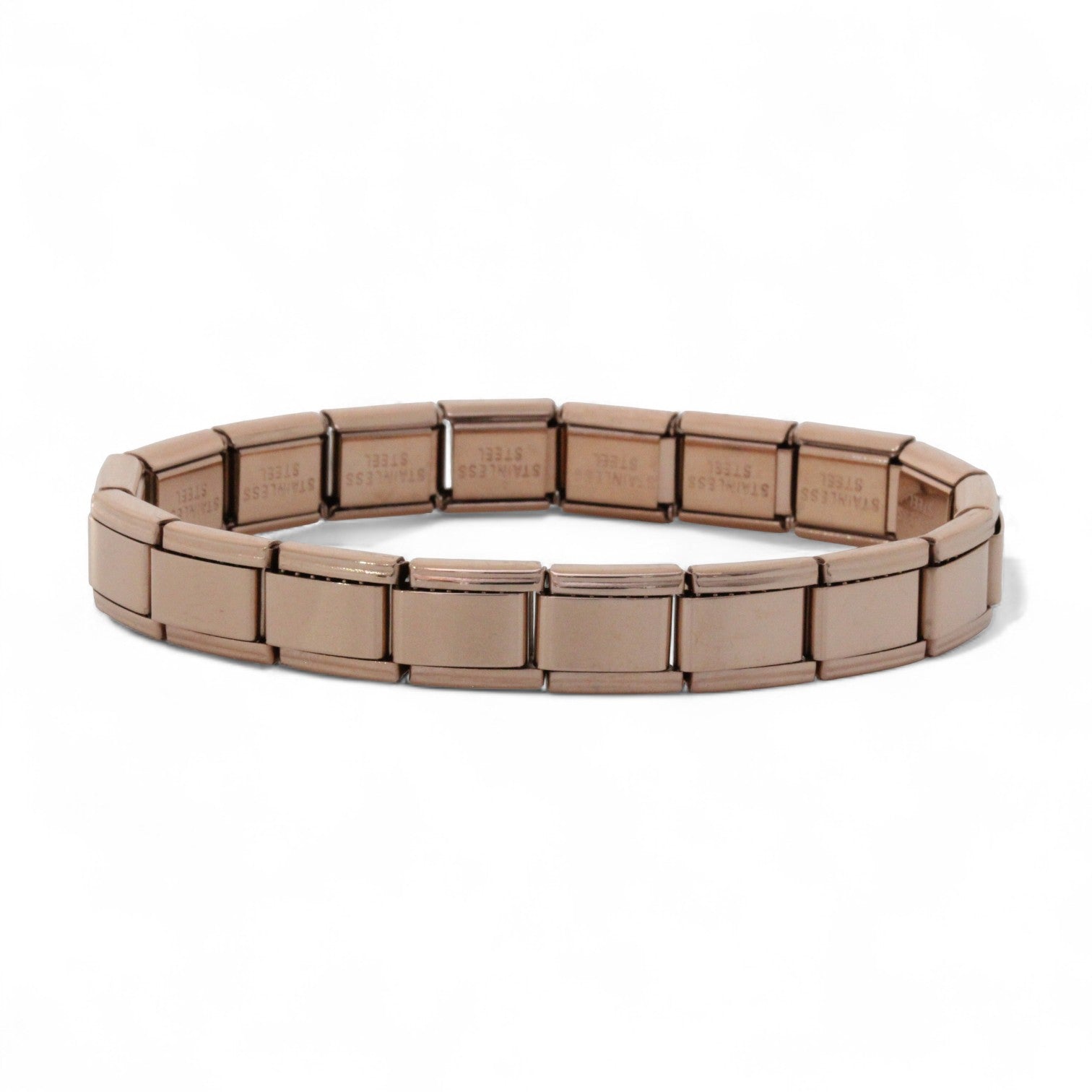 9mm Rose Gold Plated Italian Charm Starter Bracelet