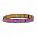 9mm Rainbow Plated Italian Charm Starter Bracelet