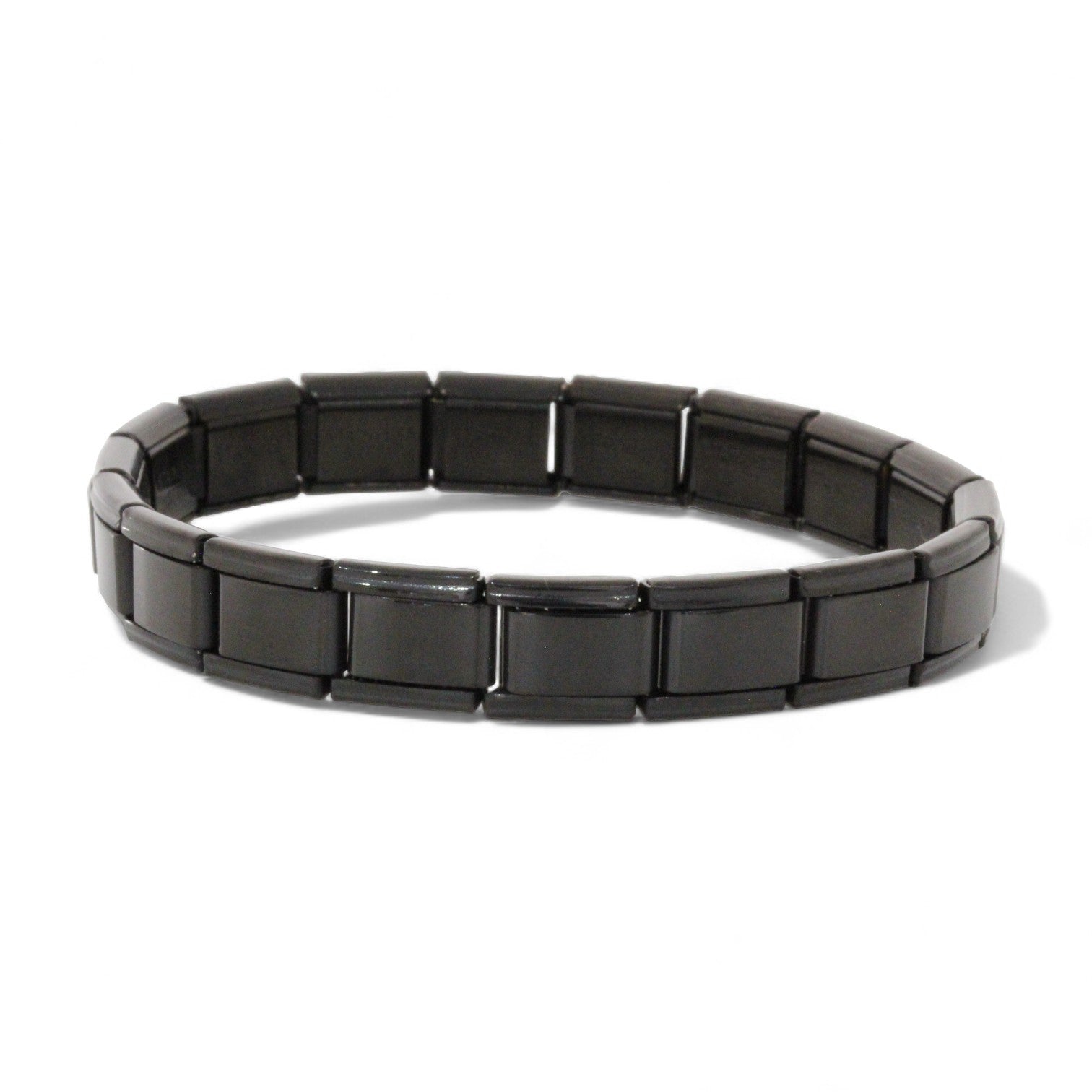 9mm Black Plated Italian Charm Starter Bracelet