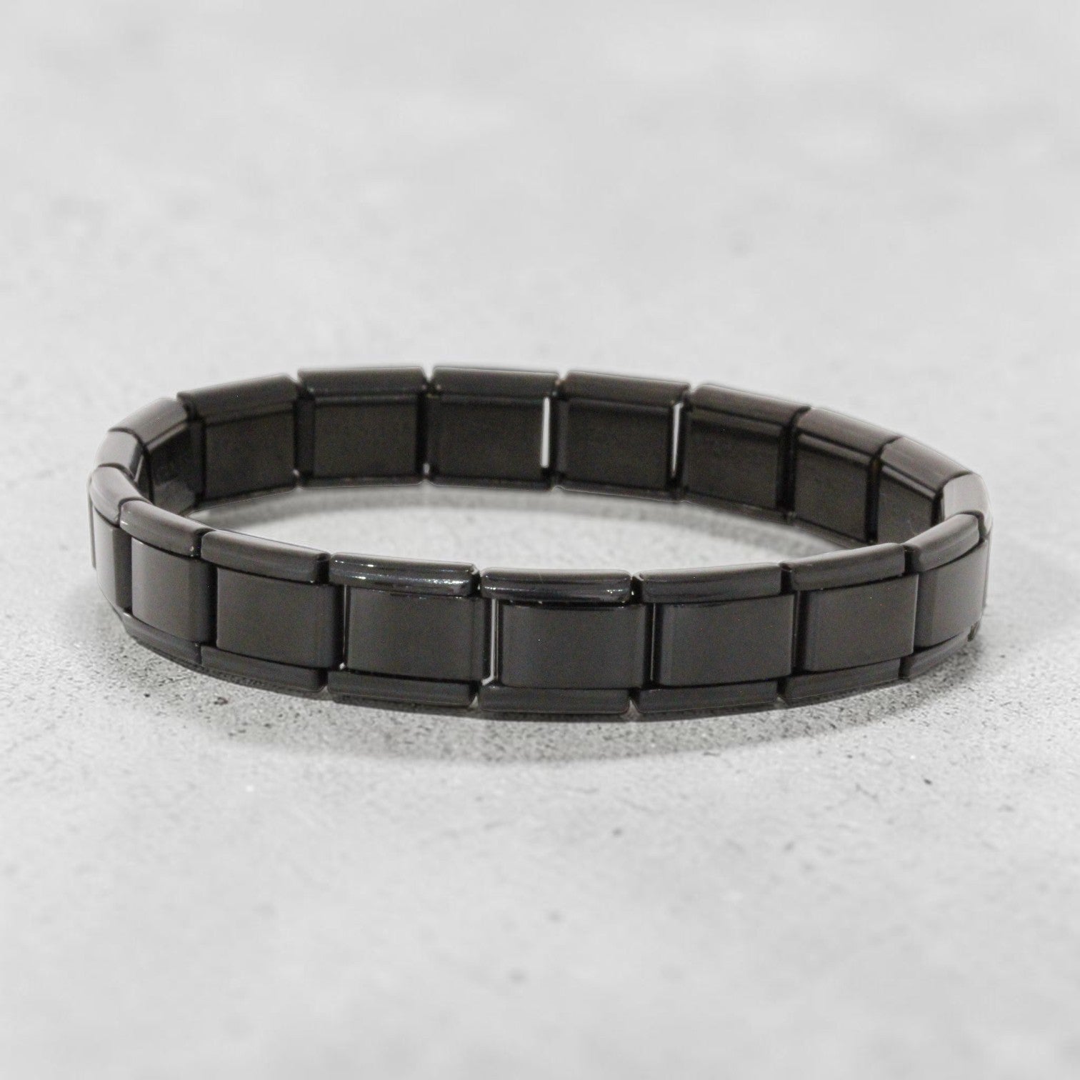 9mm Black Plated Italian Charm Starter Bracelet
