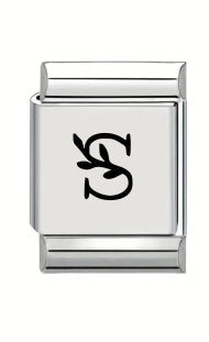 13mm Laser Italian Charm - Letter S