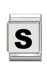 13mm Laser Italian Charm - Plain Letter S