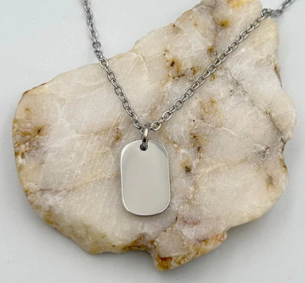 Photo Engraved Oval Necklace