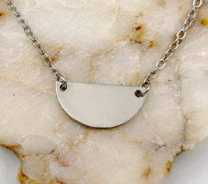 Photo Engraved Semi Circle Necklace