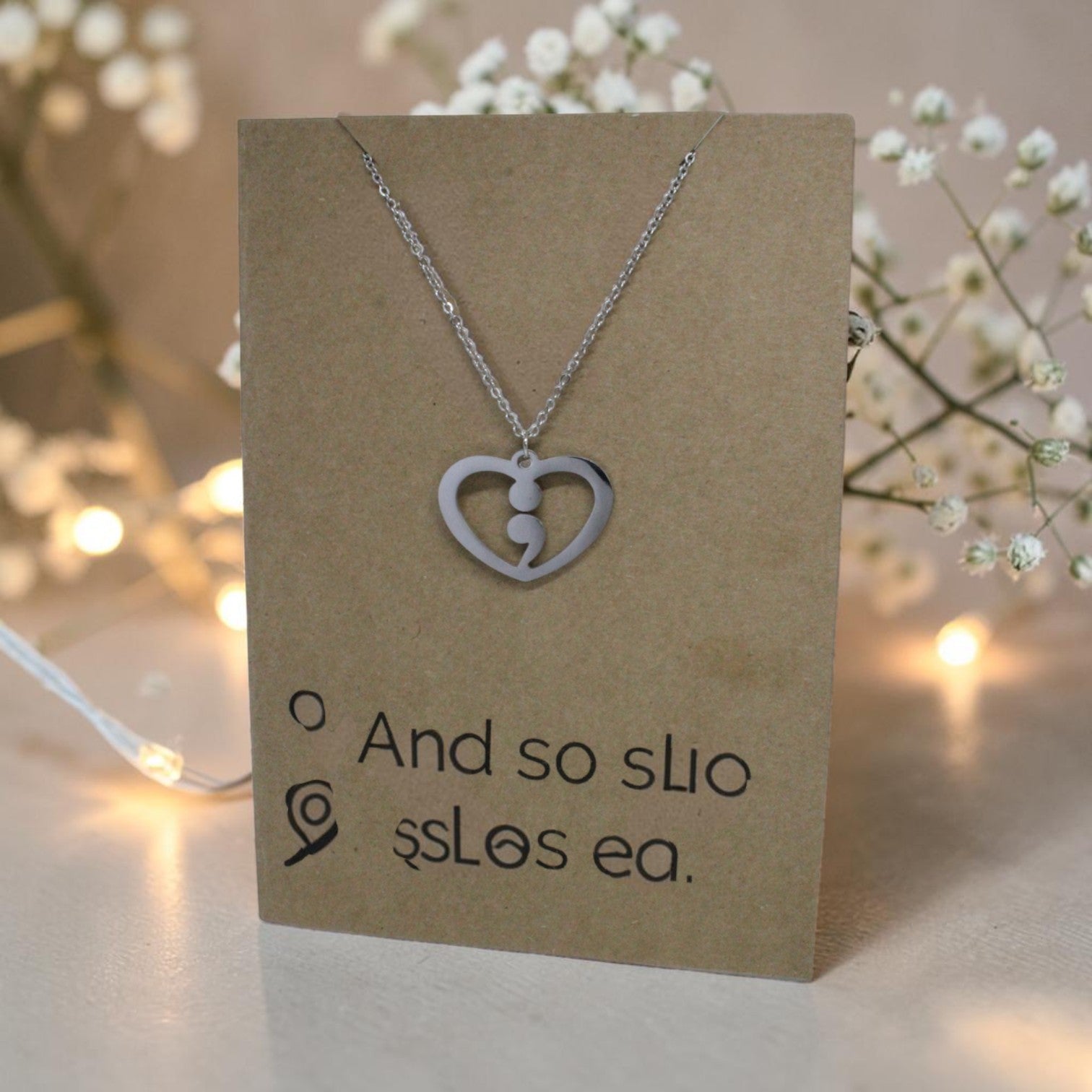 Semicolon Pendant & Chain - Card 17