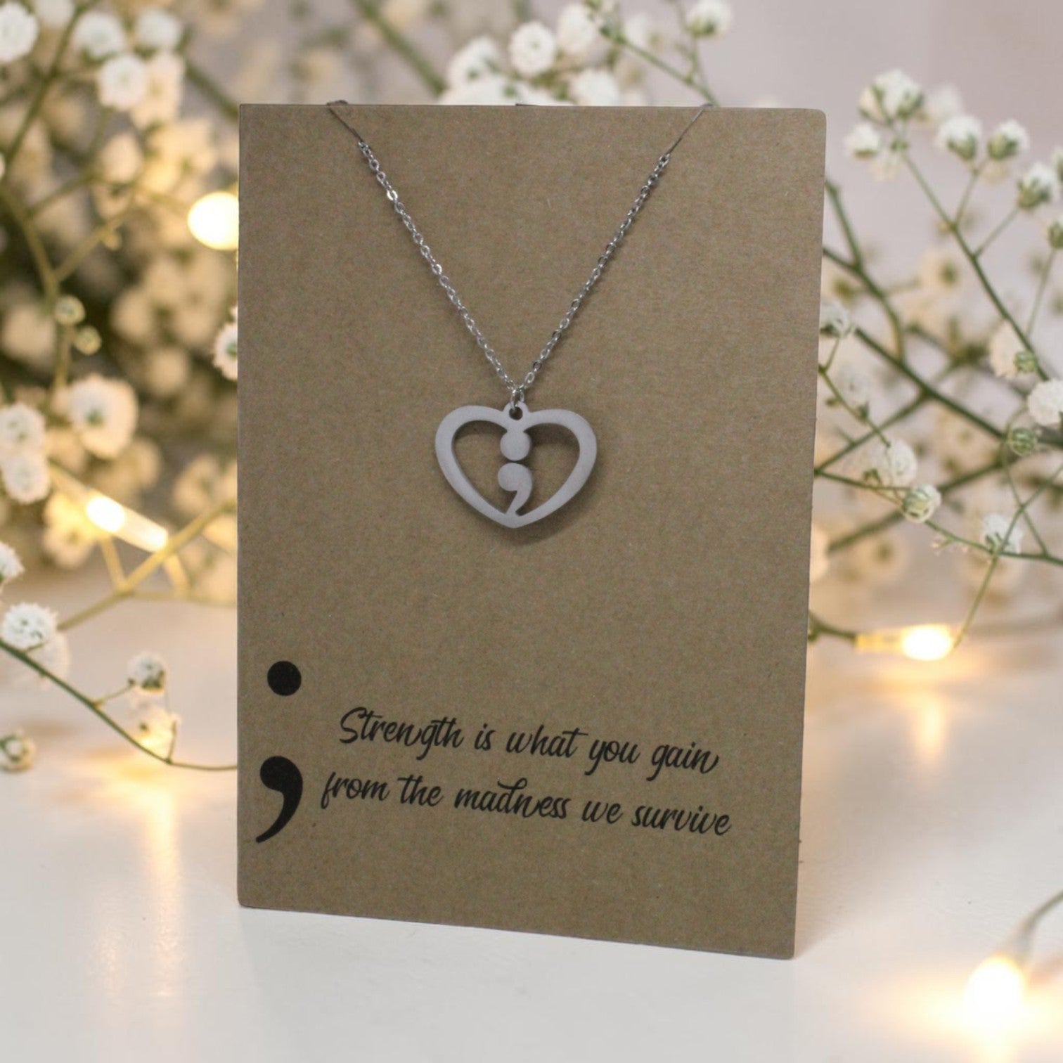 Semicolon Pendant & Chain - Card 39