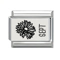 9mm Laser Italian Charm - September Flower