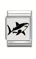 13mm Laser Engraved Charm - Shark