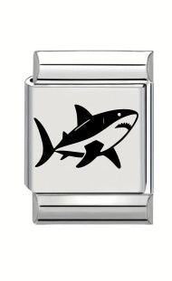 13mm Laser Engraved Charm - Shark