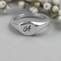 Stainless Steel Engraved Signet Ring