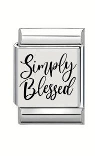 13mm Laser Engraved Charm - Simply Blessed