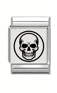 13mm Laser Engraved Charm - Skull