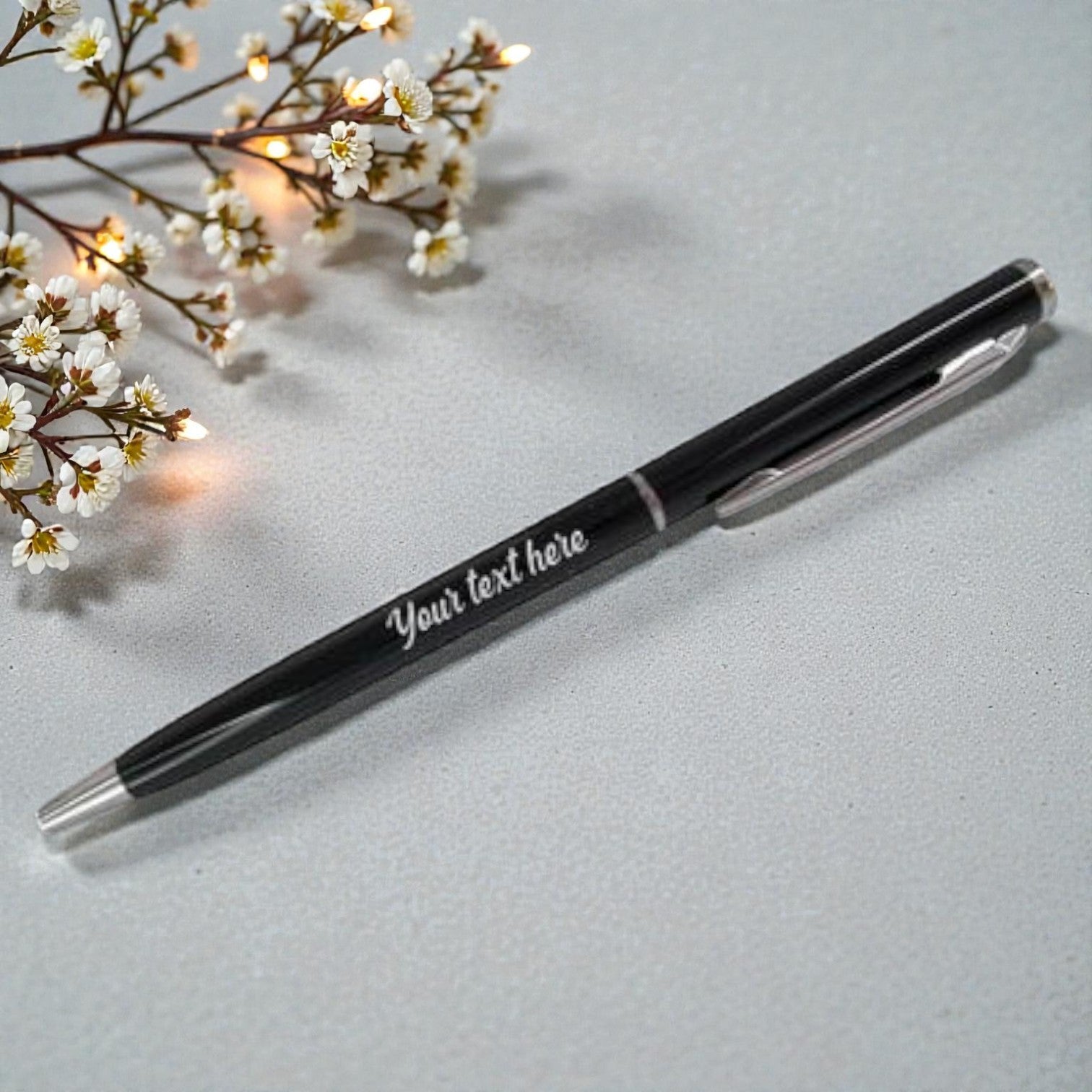 Slim Personalized Pen - Black*