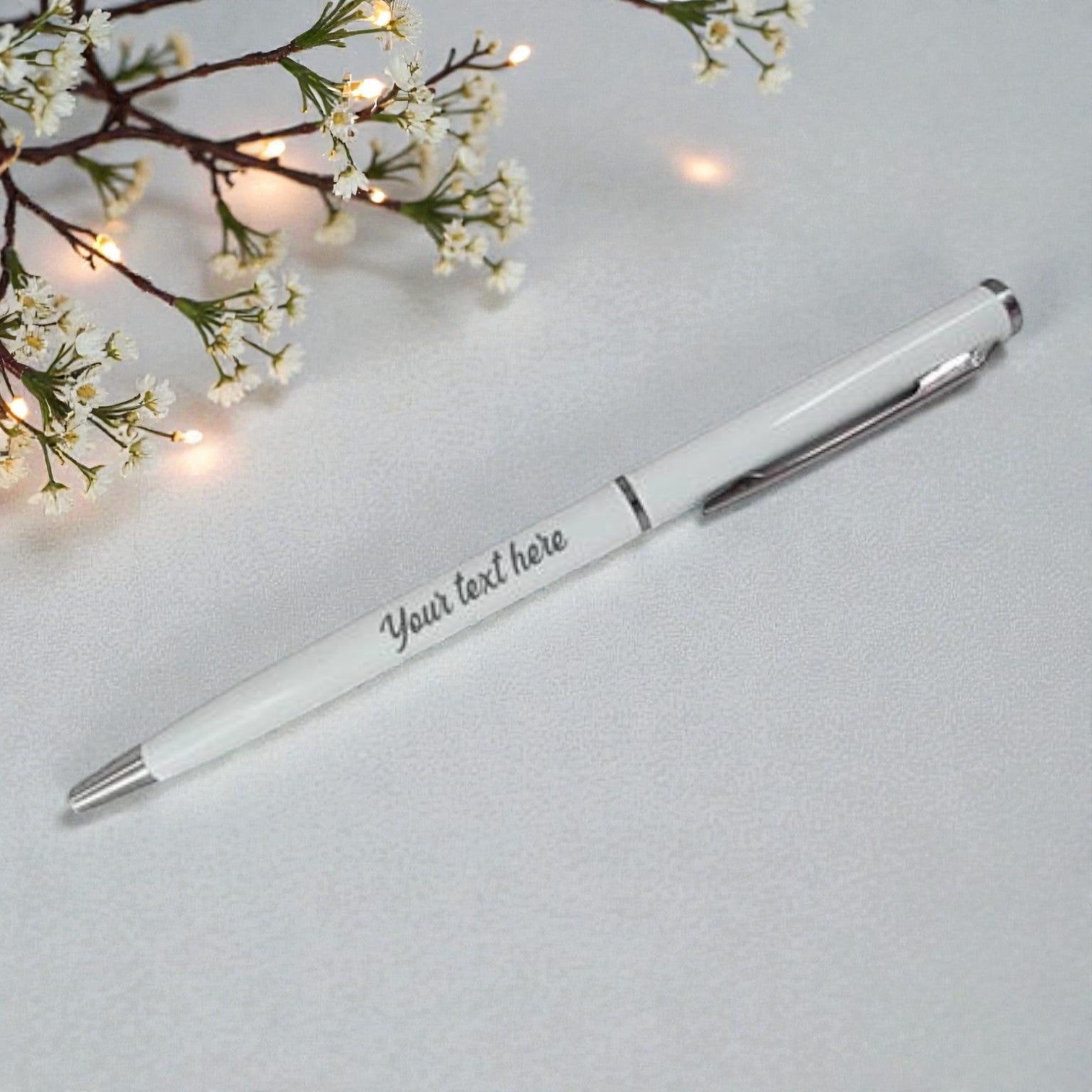 Slim Personalized Pen - White*