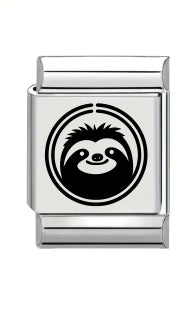 13mm Laser Engraved Charm - Sloth