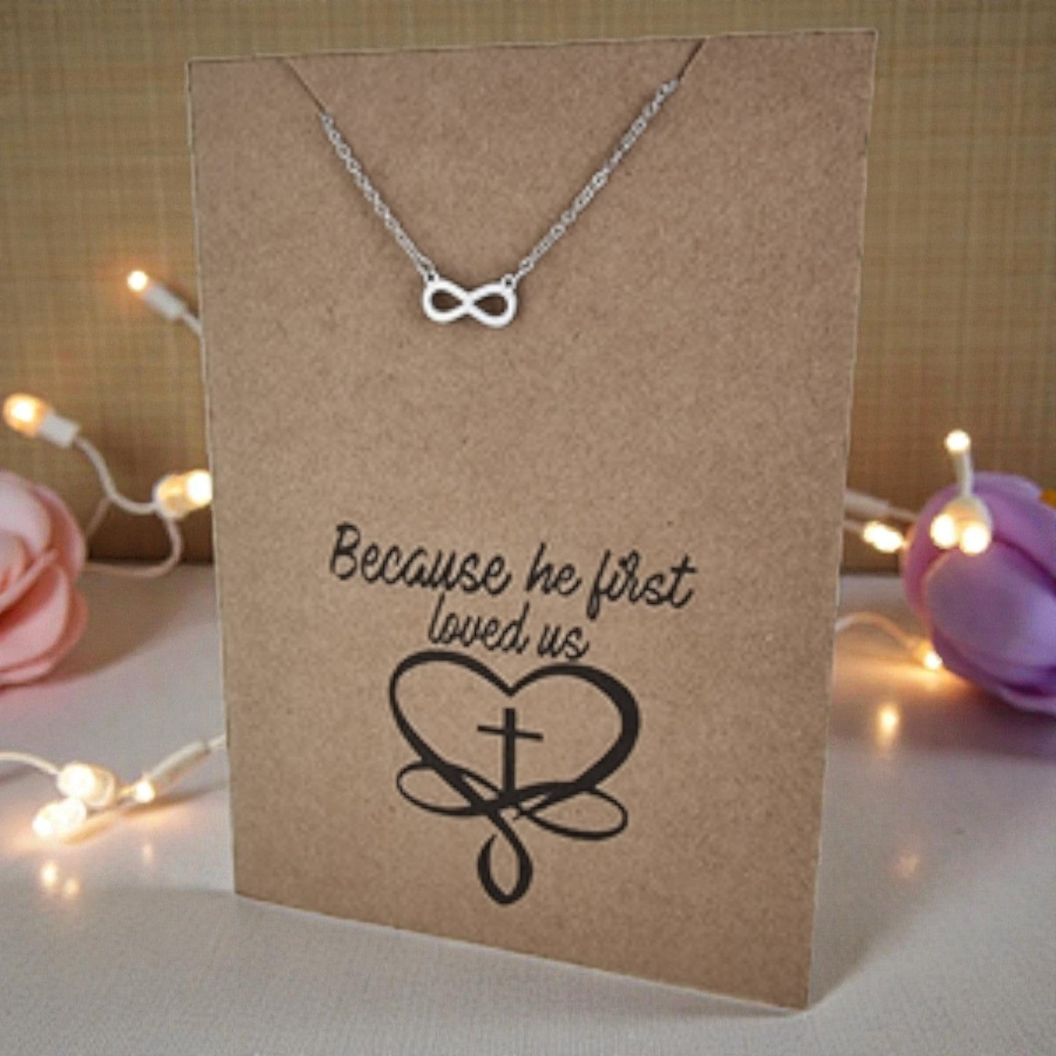 Small Infinity Pendant & Chain - Card 407