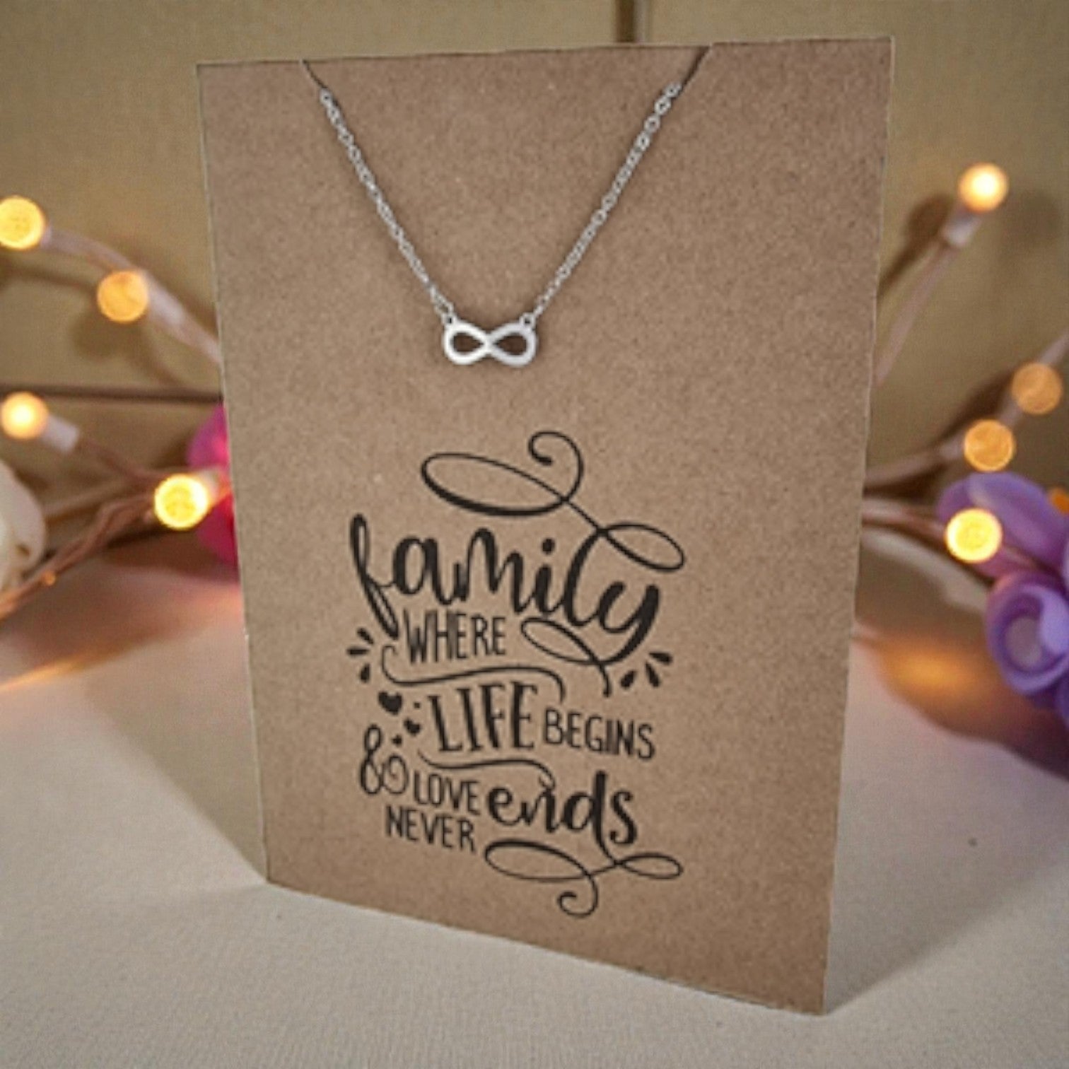 Small Infinity Pendant & Chain - Card 409