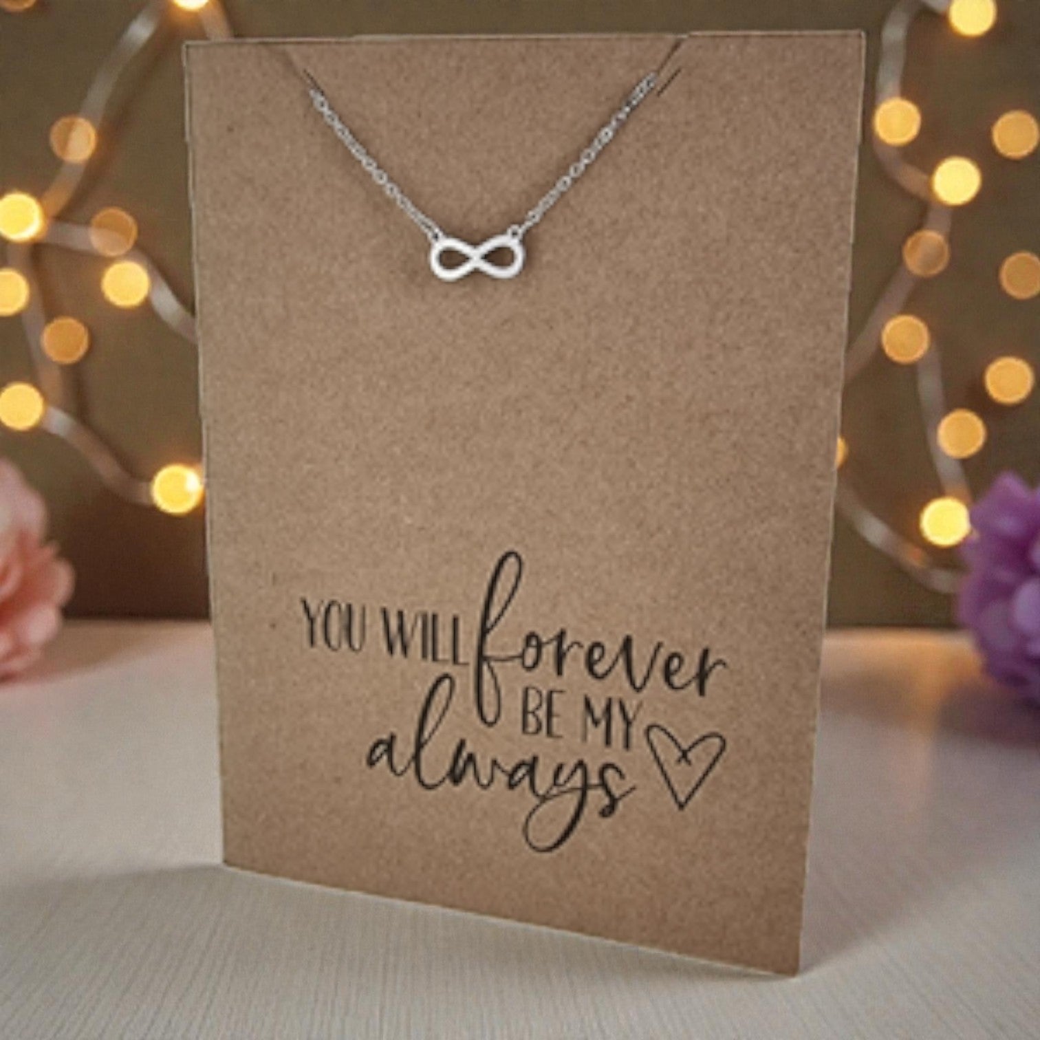 Small Infinity Pendant & Chain - Card 410