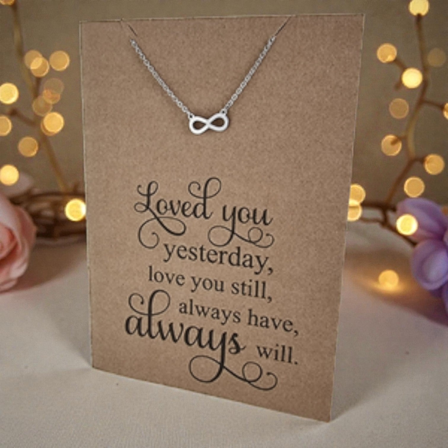 Small Infinity Pendant & Chain - Card 411