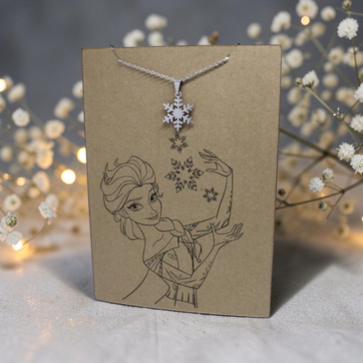 Snowflake Pendant & Chain - Card 160
