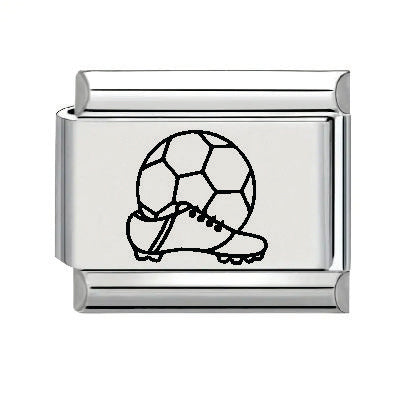 9mm Laser Italian Charm - Soccer