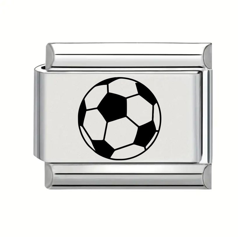 9mm Laser Engraved Charm - Soccer Ball