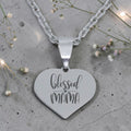 Stainless Steel Blessed Mama Heart Pendant and Chain