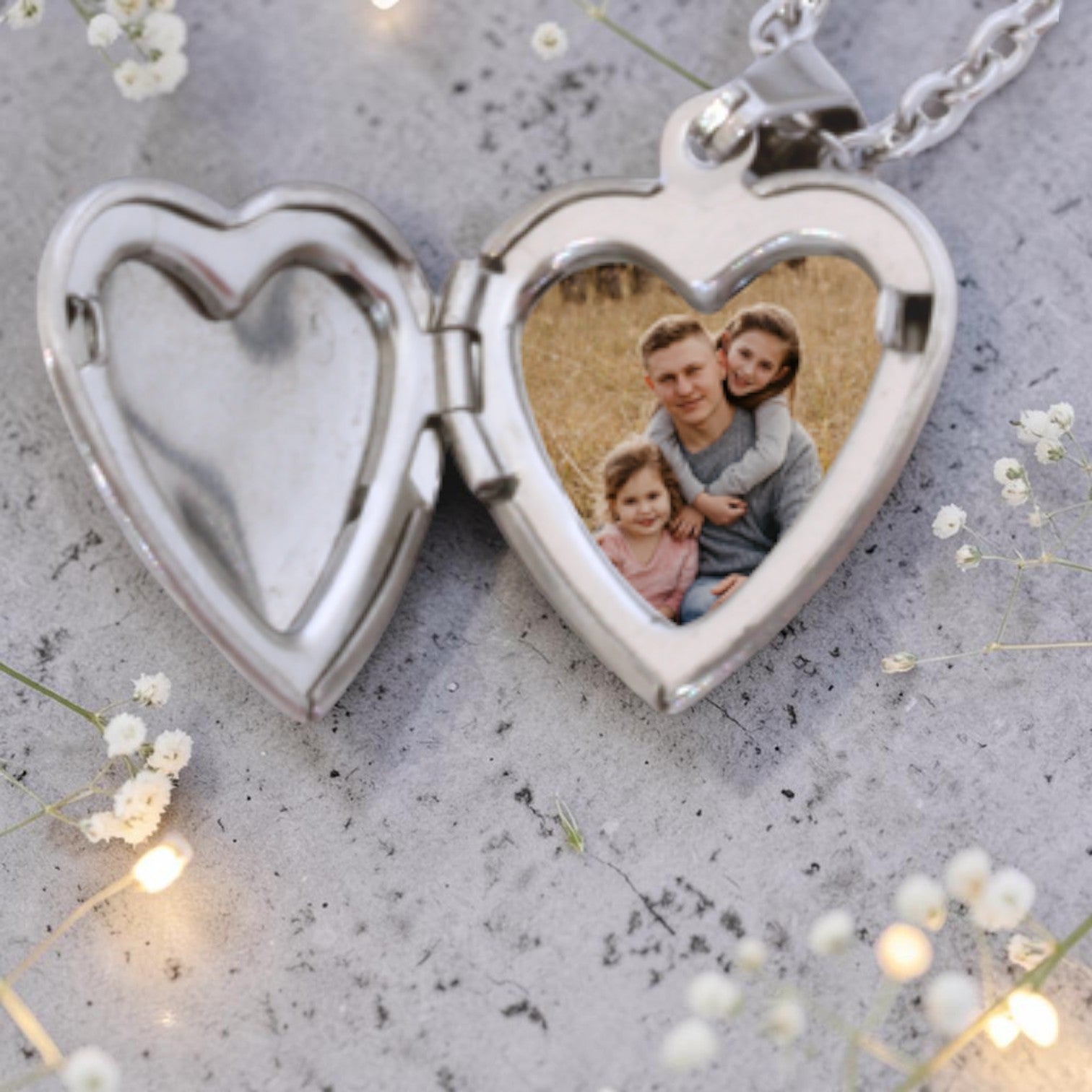 Stainless Steel Heart Locket and Chain