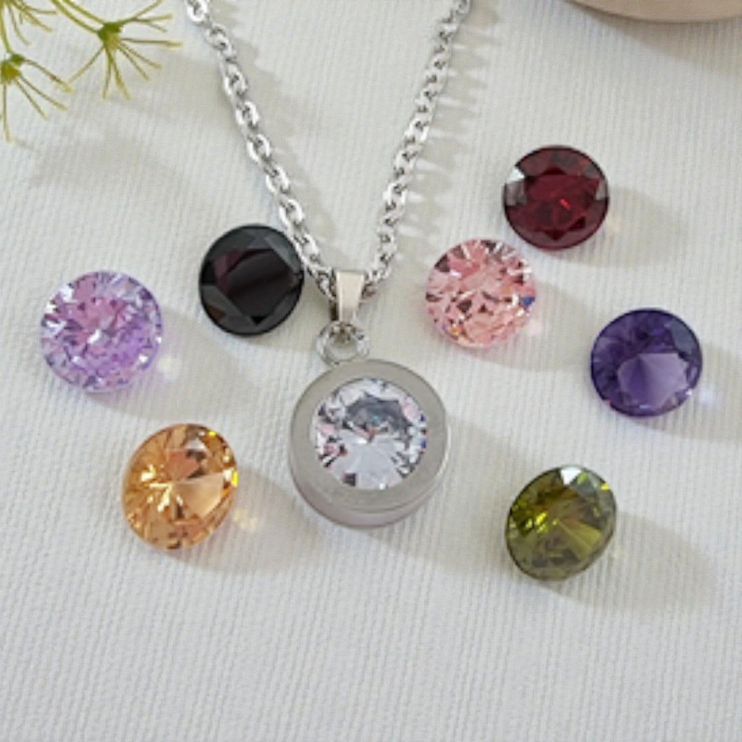 Stainless Steel Necklace Interchangeable Stones