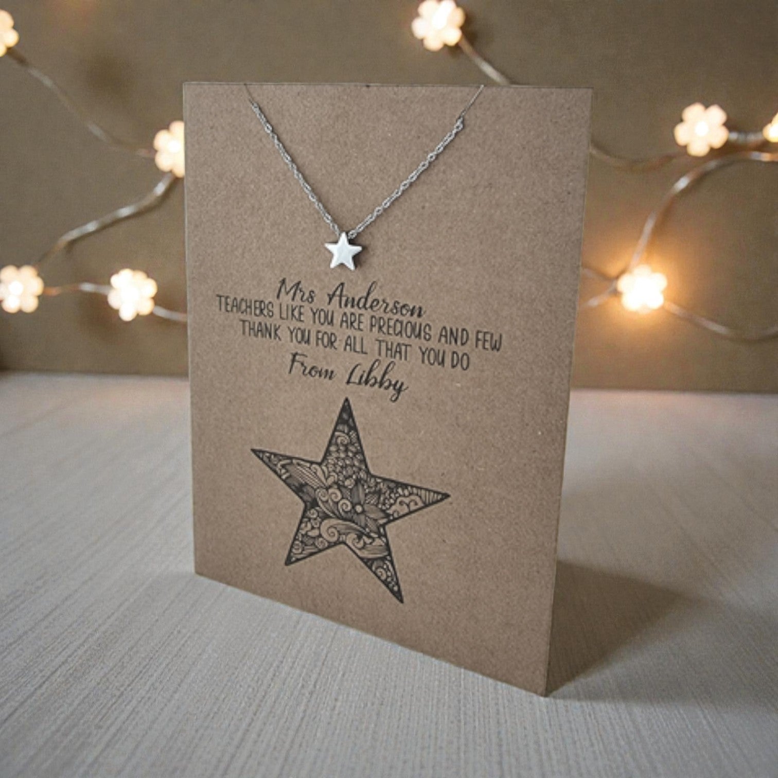 Star Pendant & Chain - Card 469 (Click to personalize)