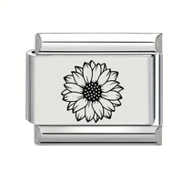 9mm Laser Engraved Charm - Flower 1