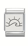 13mm Laser Engraved Charm - Sun Wave